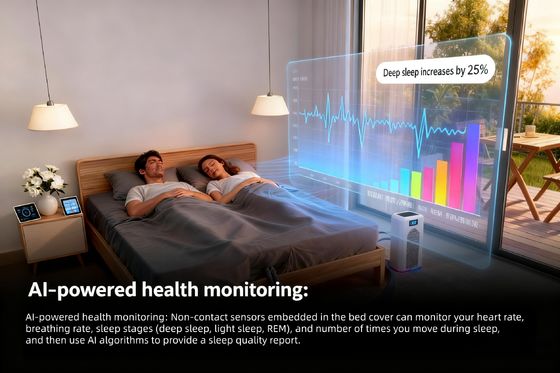 Ρυθμίσιμη θερμοκρασίαΠολυλειτουργικό ηλεκτρικό καπάκι στρώματος Ψύξη & θέρμανση Υδατοψυγμένο στρώμα με θεραπευτικό χαρακτηριστικό F Ρυθμίσεις 45-65 βαθμών Για εξατομικευμένη άνεση στο θέρμανση και ψύξη στρώμα στρώμα