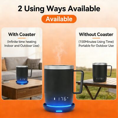 Μεταφορτώσιμο ατσάλινο Led ψηφιακή θερμοκρασία ελεγχόμενη αυτοθερμότητα καφέ κούπα εργοστάσιο σχεδιασμένο έξυπνο καφέ κούπα