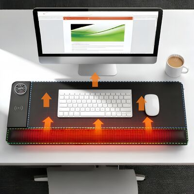 Προσαρμόστε την προστασία υπερθέρμανσης Θερμαινόμενο Mouse Pad με Ασύρματη Φόρτιση και Υποστήριξη καρπού Έξυπνο Θερμαινόμενο Mouse Pad