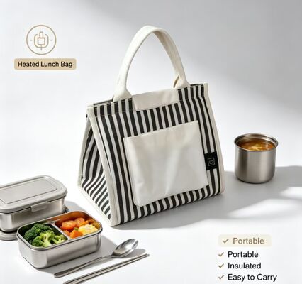 Επαναθέρμανση takeout, νουντλς & μπριζόλες χωρίς μικροκύματα     USB Powered Heated Lunch Bag, 3 τρόποι θερμοκρασίας, υδροστεγή θερμική θήκη