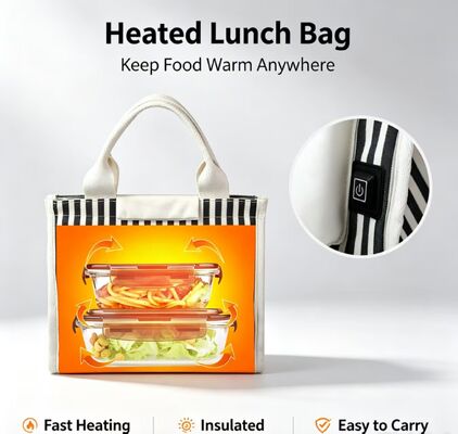 Επαναθέρμανση takeout, νουντλς & μπριζόλες χωρίς μικροκύματα     USB Powered Heated Lunch Bag, 3 τρόποι θερμοκρασίας, υδροστεγή θερμική θήκη